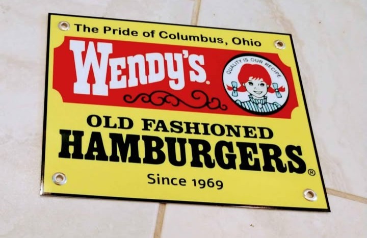 Wendy’s Burger restaurant fast food Sign .. 8 or more Ship for FREE