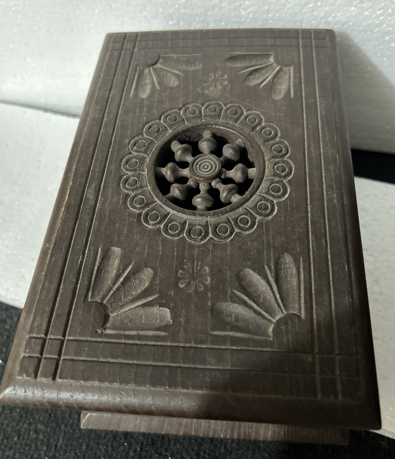Vintage Maurice Guerin Carved Wood Music Box France MCM Labeled 7” Works !
