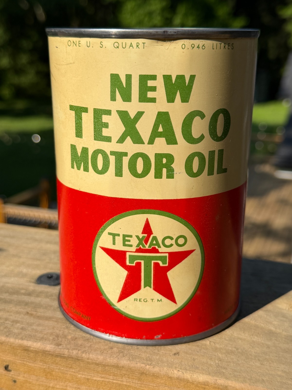 Early Metal Vintage New Texaco One Quart Oil Can Free Shipping