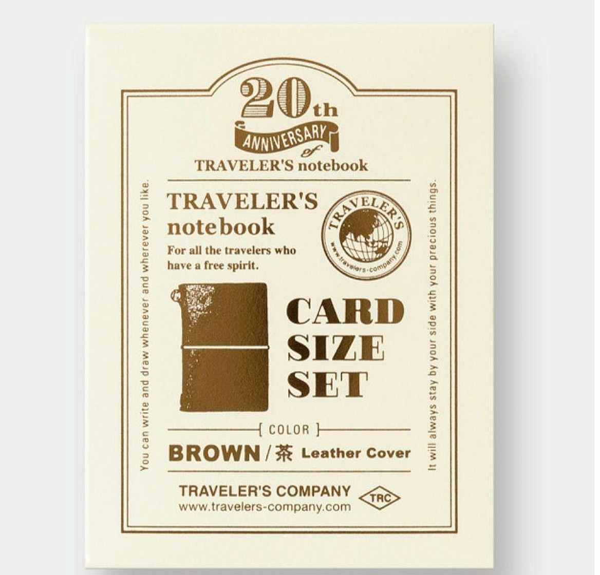 TRAVELERS Notebook Limited Card Size 20th Anniversary Set Brown JAPAN