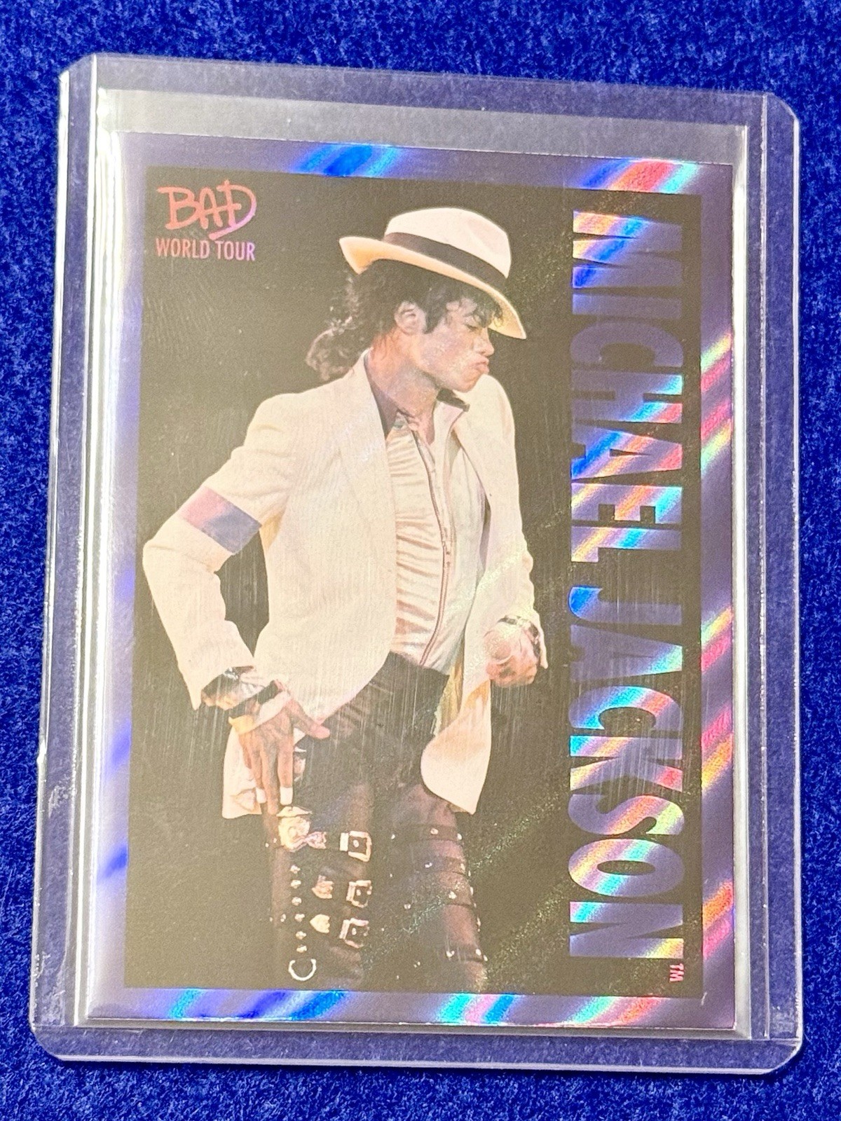 MICHAEL JACKSON BAD WORLD TOUR Blue KEEPSAKE CARD #73 BOOKEND 15/15 🔥