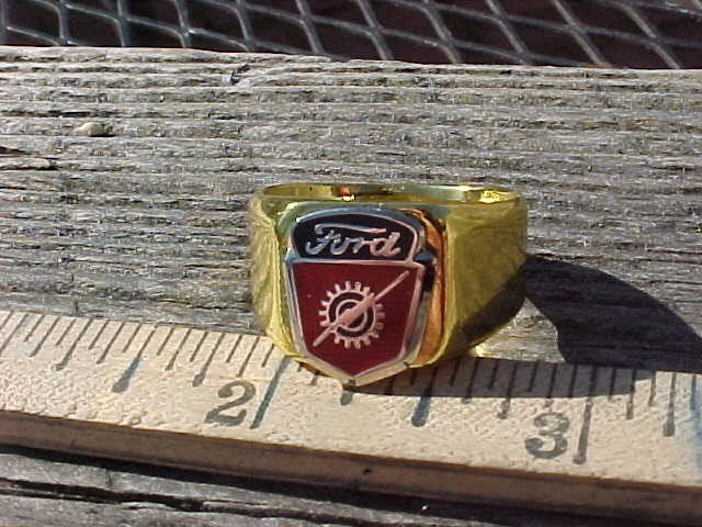 1950s 1960s Ford Truck Gold Chrome Ring Size #11 NOS Unique Logo Hi-Quality