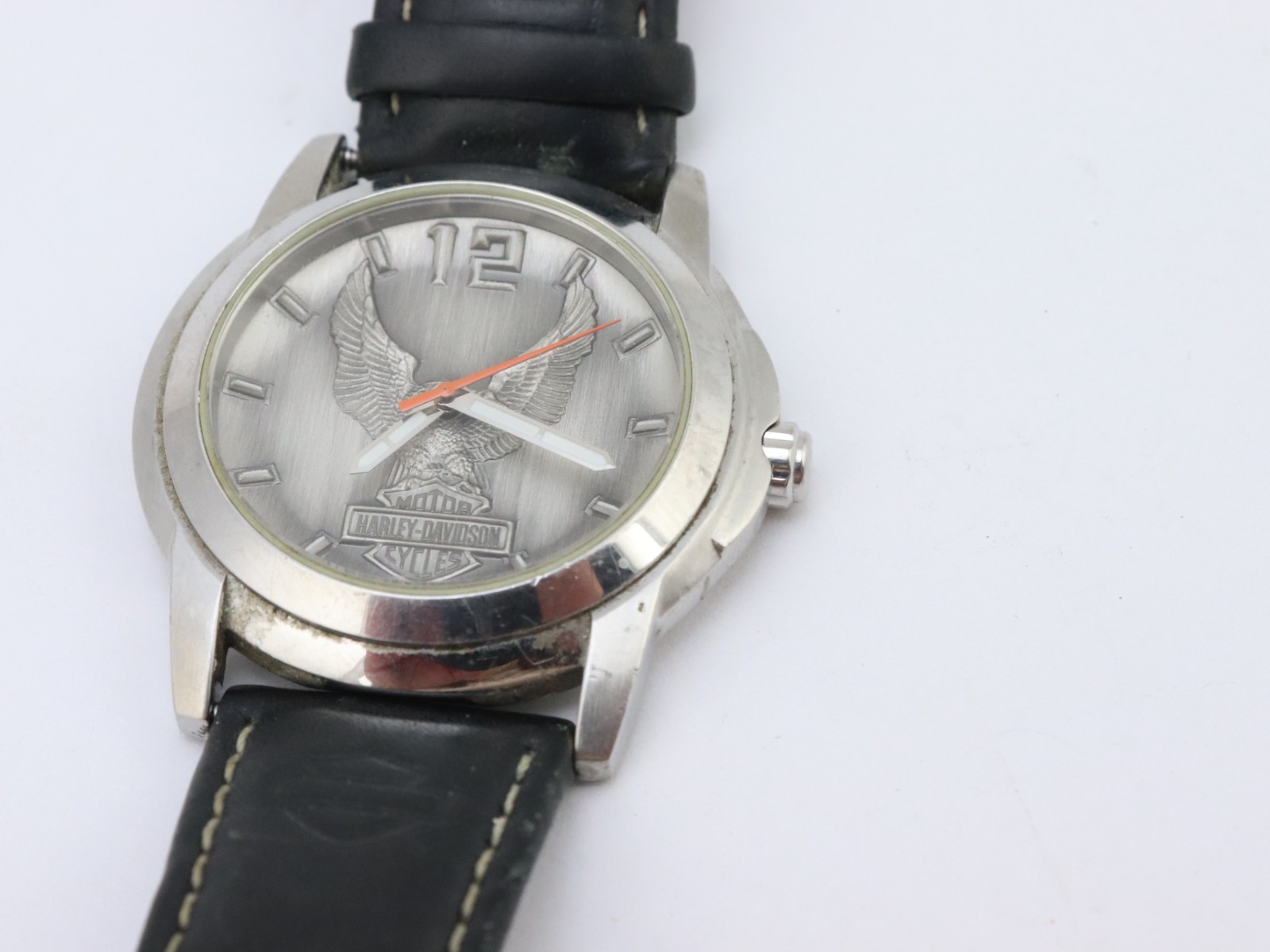 Vintage BULOVA Harley Davidson Motorcycles 76A12 Eagle Watch 41mm NEW BATTERY