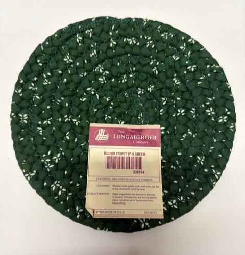 Longaberger 9″ Round Trivet Heritage Green – #238764 – Brand New!!! S*
