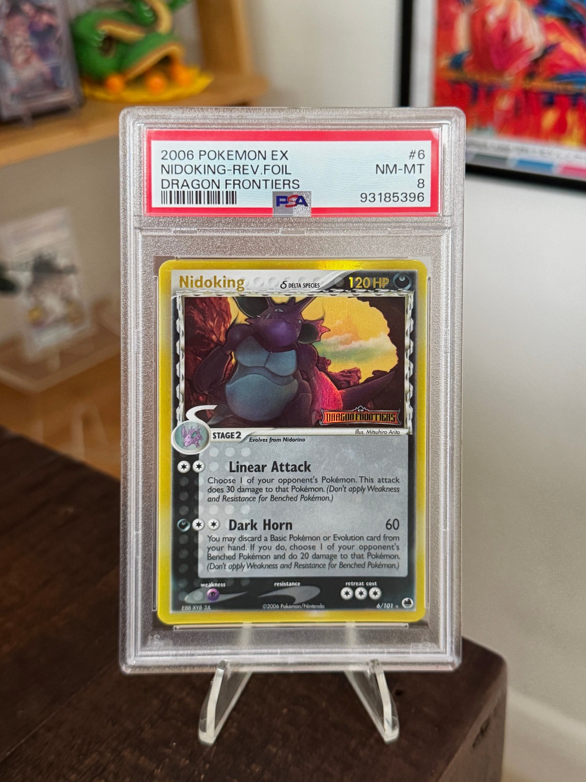 Nidoking 6/101 Reverse Holo Stamped EX Dragon Frontiers Pokemon TCG PSA 8