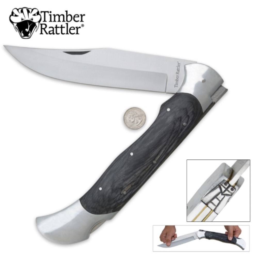 Giant Knife! Huge Timber Rattler Scarab Lock Back Folder! NEW – BIG MONSTER!
