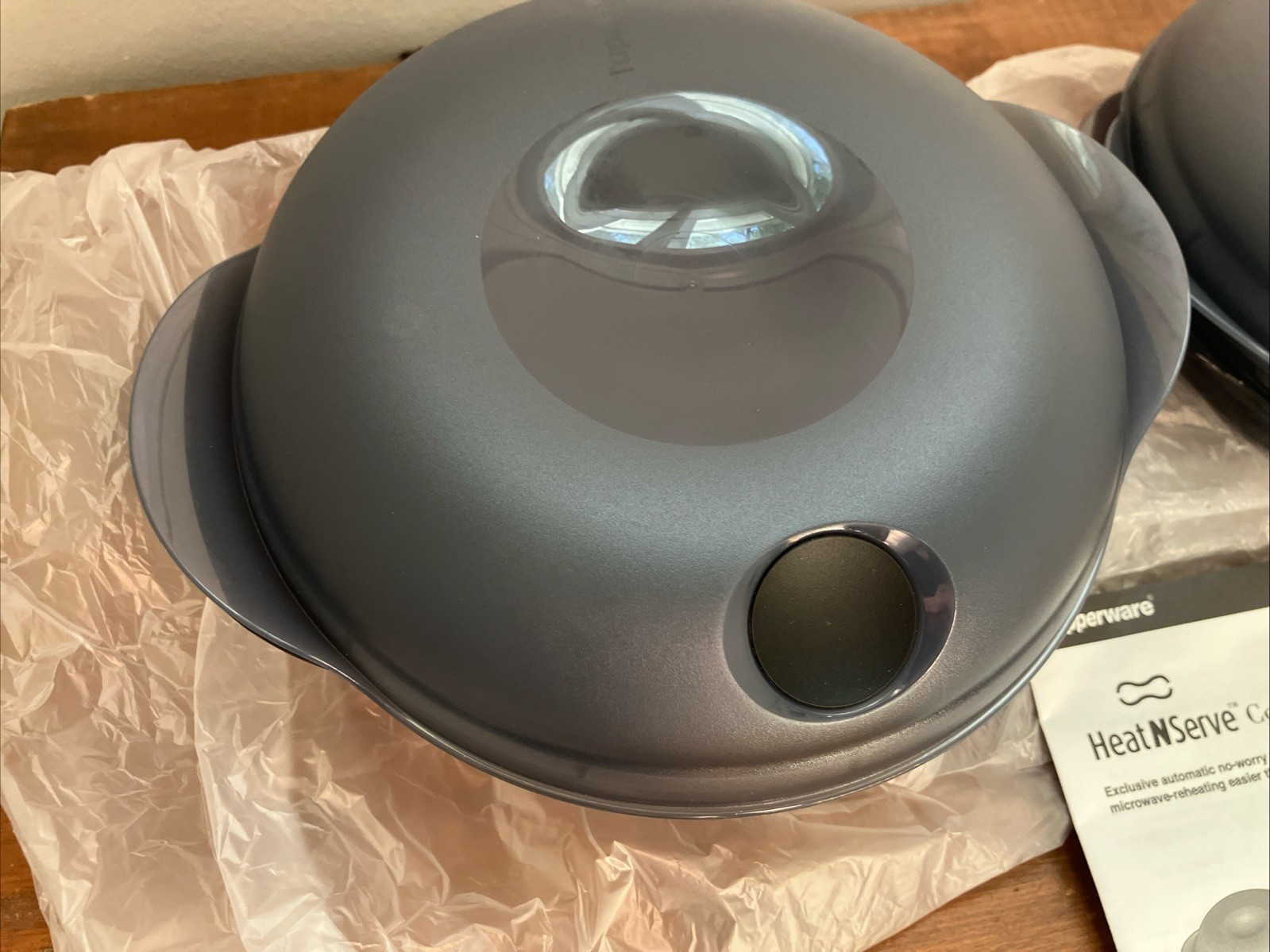 Tupperware Heat-n-Serve 3 Cup 5434A & 6 1/4 Cup 5411A Grey Bowl Vent Lid 5412A