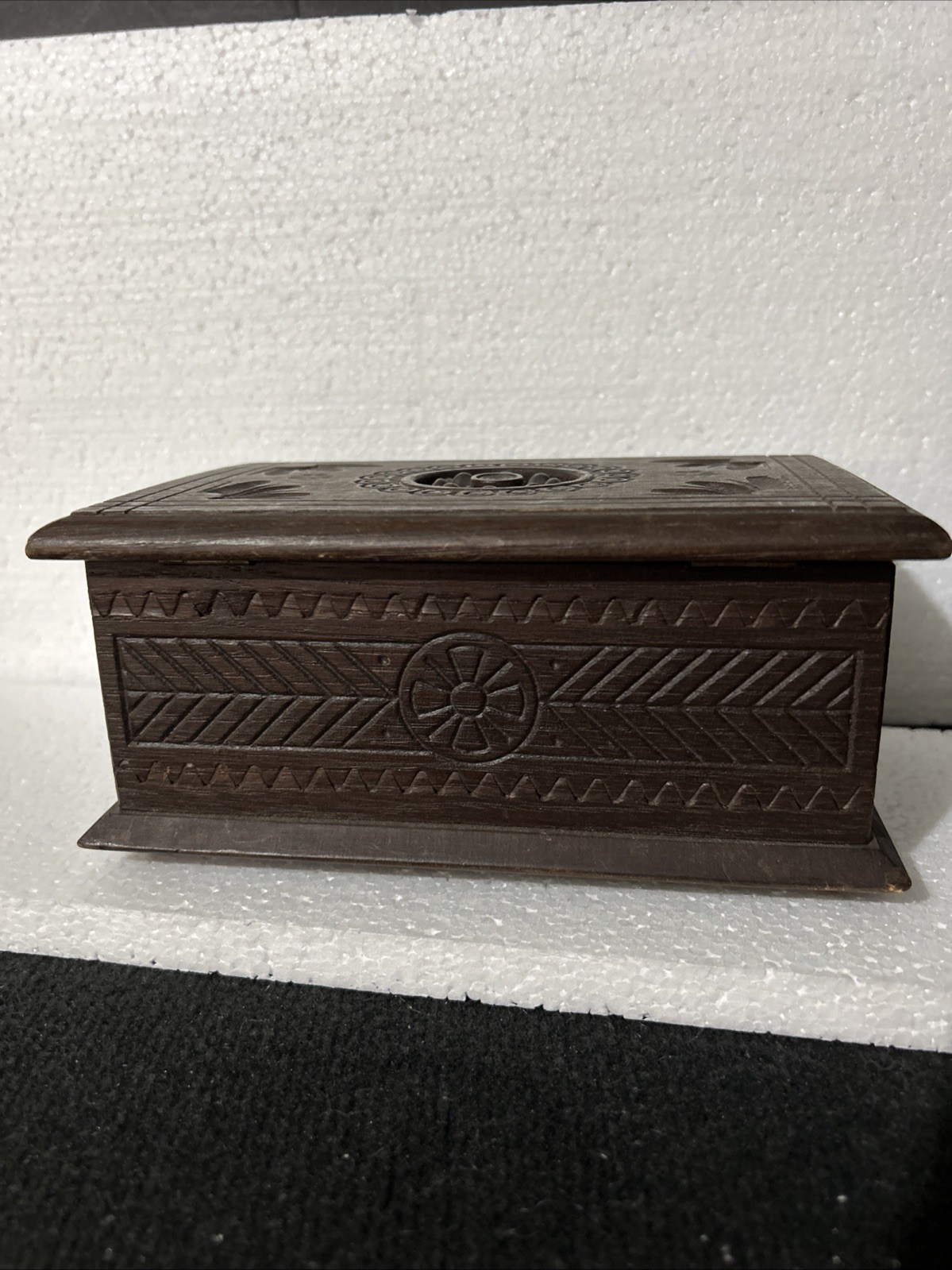 Vintage Maurice Guerin Carved Wood Music Box France MCM Labeled 7” Works !