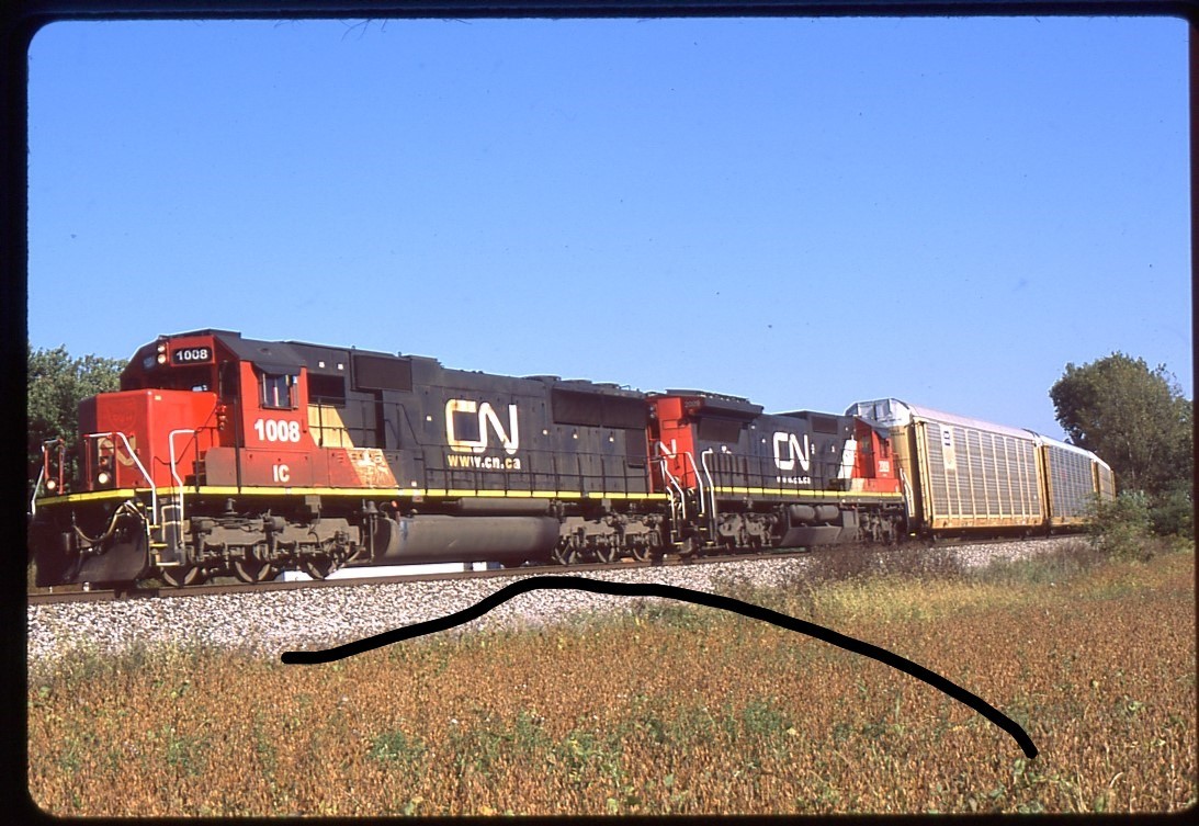 bs819 Orig. Slides Canadian National 1008, 2009 at Bellevue, OH 2017