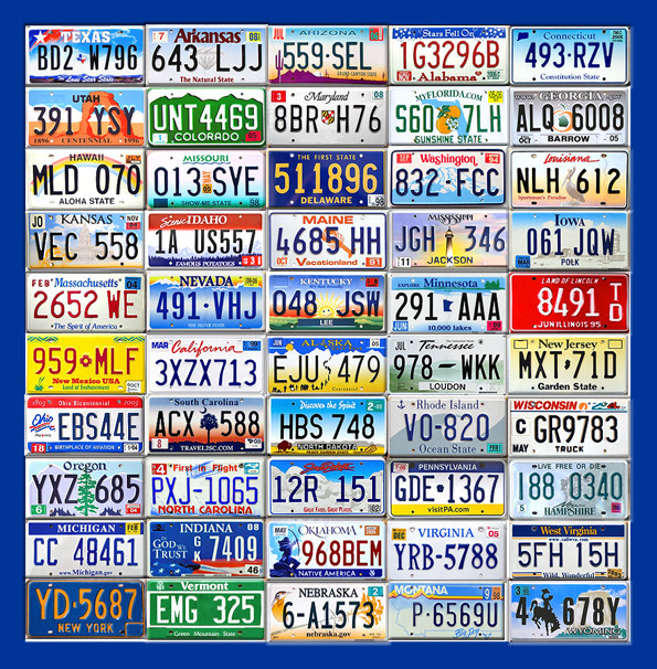 50 STATE SET OF USA LICENSE PLATES + DC IN CRAFT CONDITION LOT