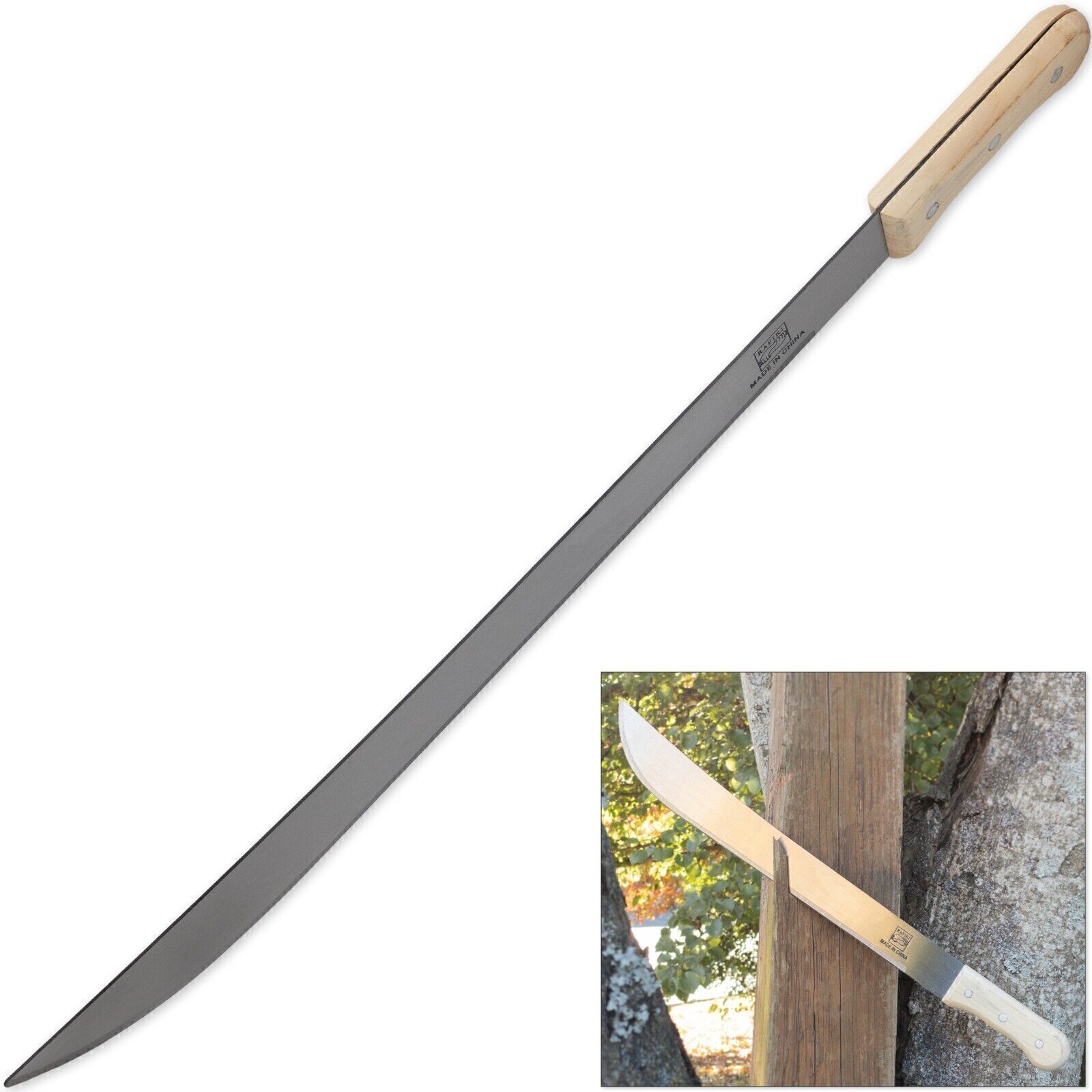 HIGH CARBON STEEL BUSH STYLE OUTDOOR MACHETE KNIFE FUL TANG |19″ BLADE YARD TOOL