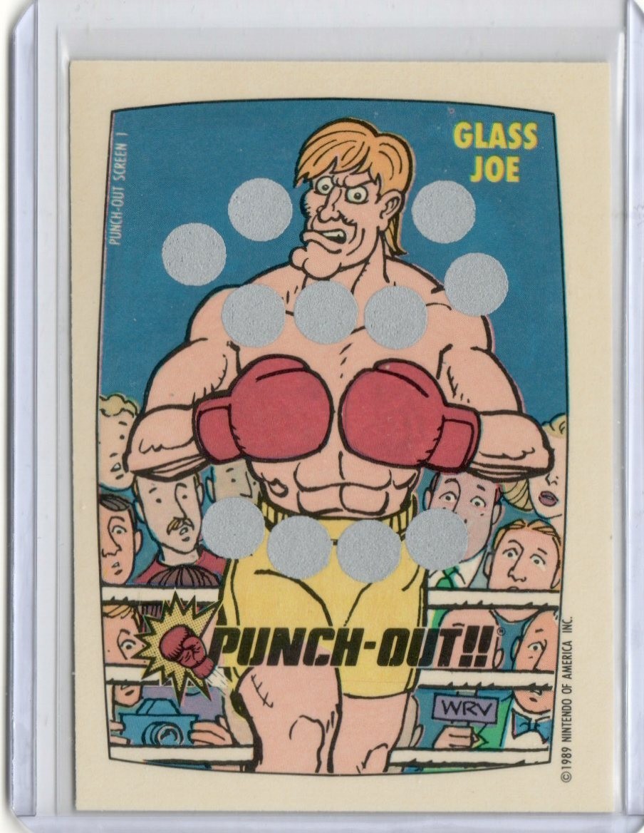 1989 Topps Nintendo #1 (GLASS JOE) Punch Out Scratch Off Card