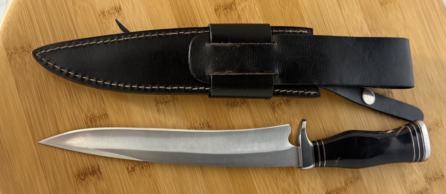 Impact Custom Hunting/boning Knife w/ Buffalo Horn Handle. Sheath & Warranty