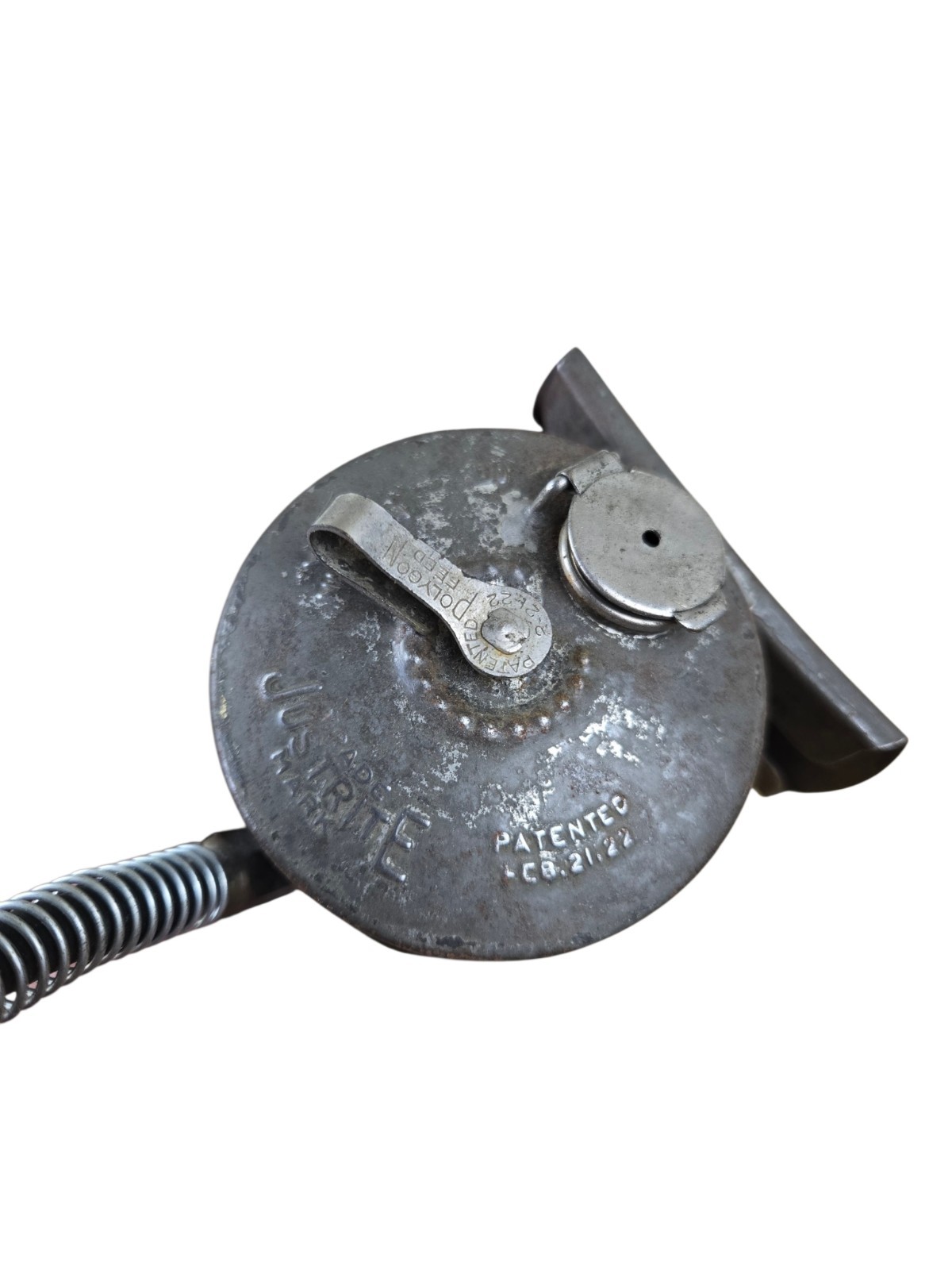 Antique 1922 Justrite No 50 Carbide Mine Lamp Separate Belt Generator Cap Light