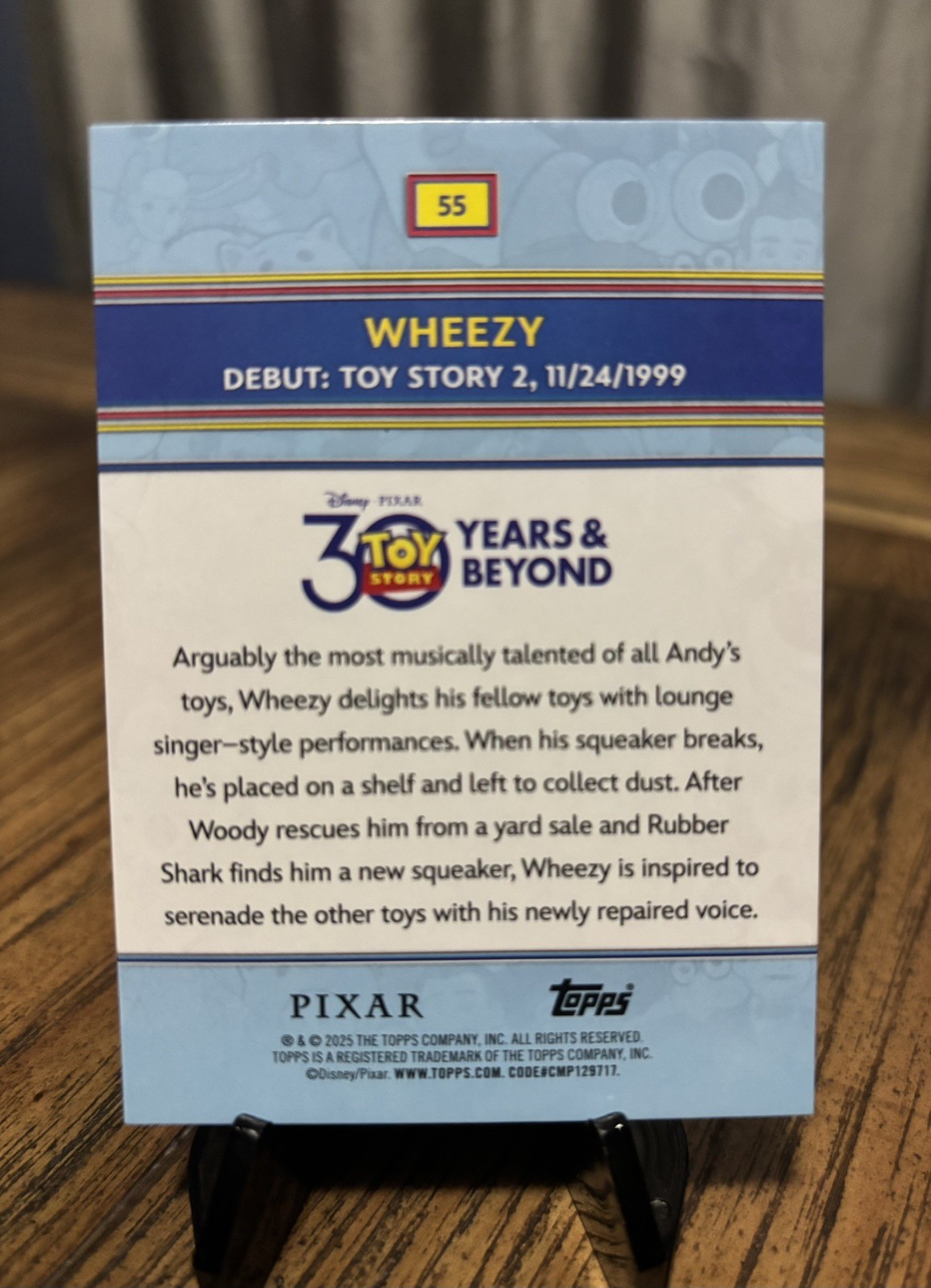 2025 Topps 30 Year of Toy Story Wheezy RED 1/5 (first on the print) #55