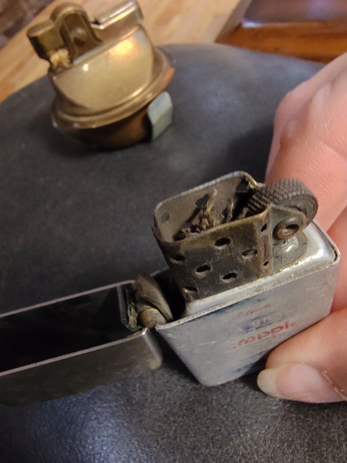 Vintage Table Cigarette Lighter Insert + Park flip top windproof PARTS or REPAIR