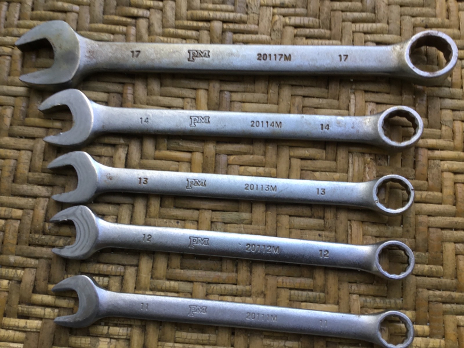 Vintage Popular Mechanics CR-V Metric Combination Wrenches Set of 7, 6MM-17MM