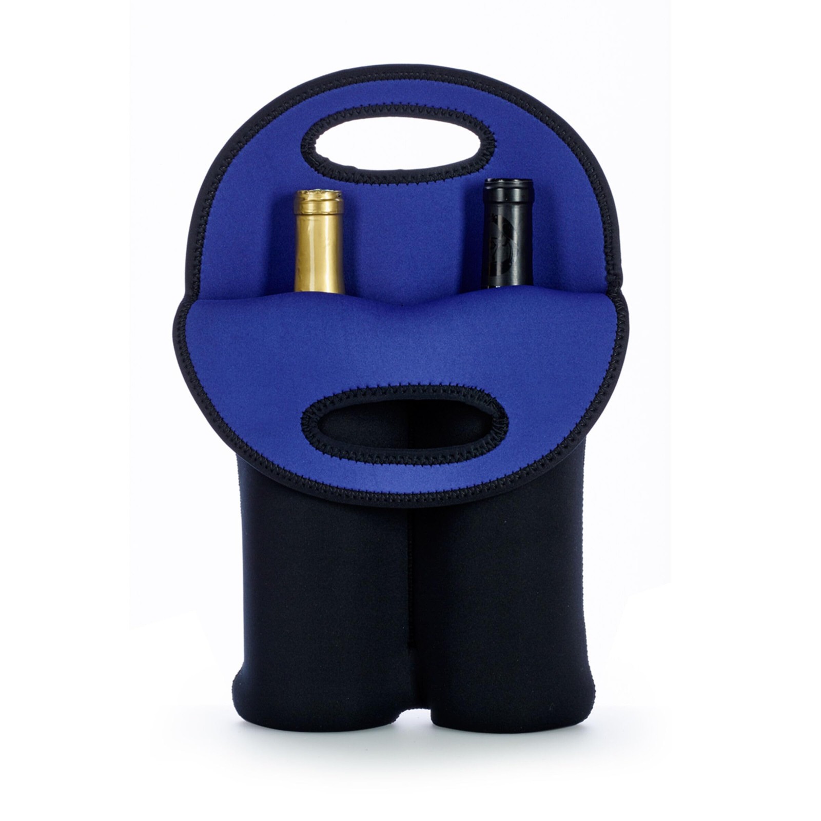2BBLK 2Bottle Neoprene Wine Water Bottle Carry Tote Black Stain Resistant