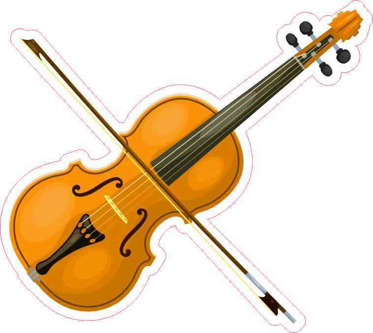 5in x 4.5in Die Cut Violin Sticker Car Truck Vehicle Bumper Decal