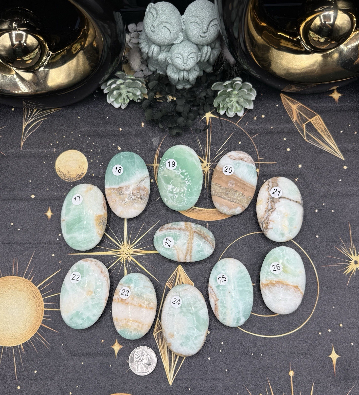 Natural Caribbean Calcite Palm Stones Free shipping