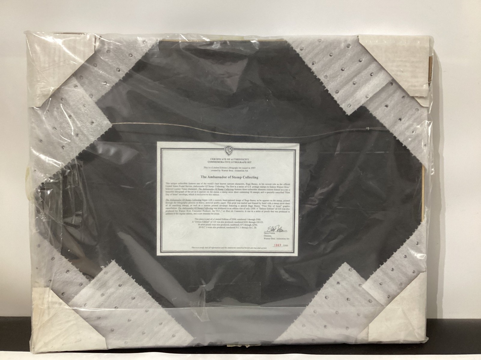 VTG 1997 Bugs Bunny Ambassador of Stamps WB Lithograph Stamp Set New