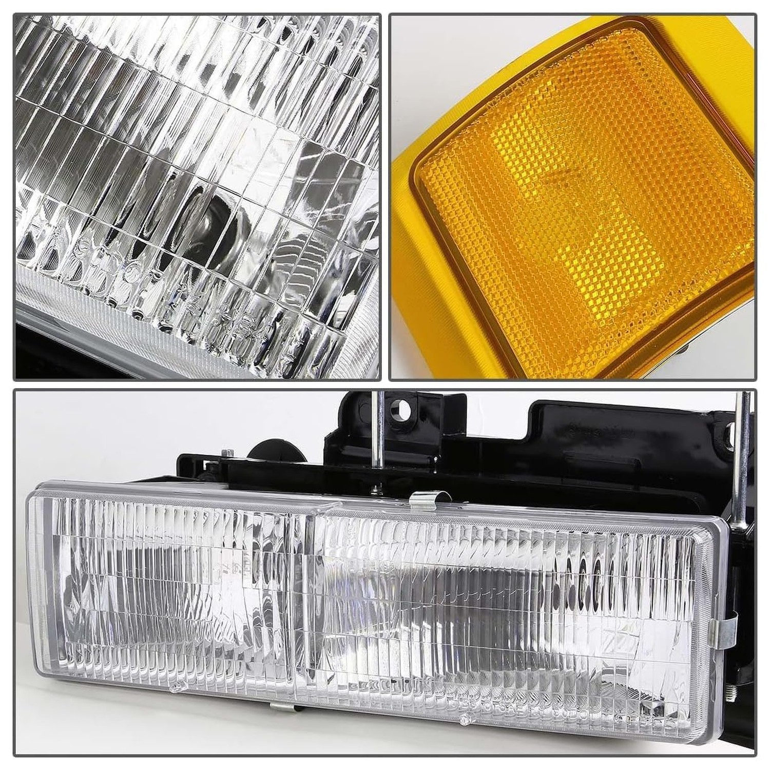 Headlights Assembly Compatible With 1994 1995 1996 1997 1998 OBS Chevy Silver…