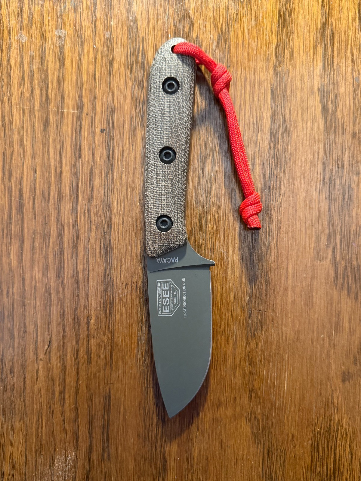ESEE Pacaya OD Green Micarta CPM-3V with two custom sheaths – leather and kydex