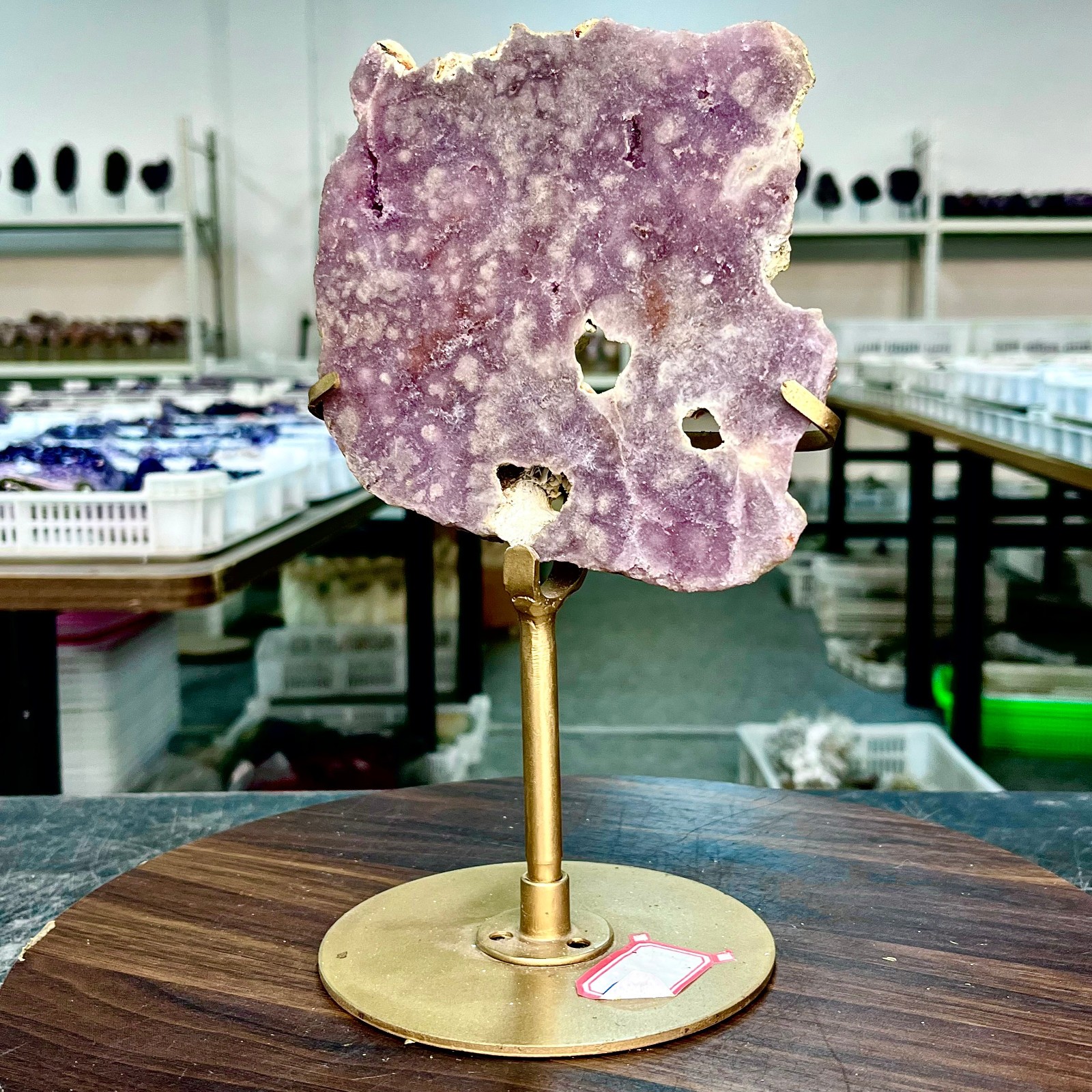 2.22LB Natural Pink Purple Crystal Quartz Raw Ore Screen shaped Polishing