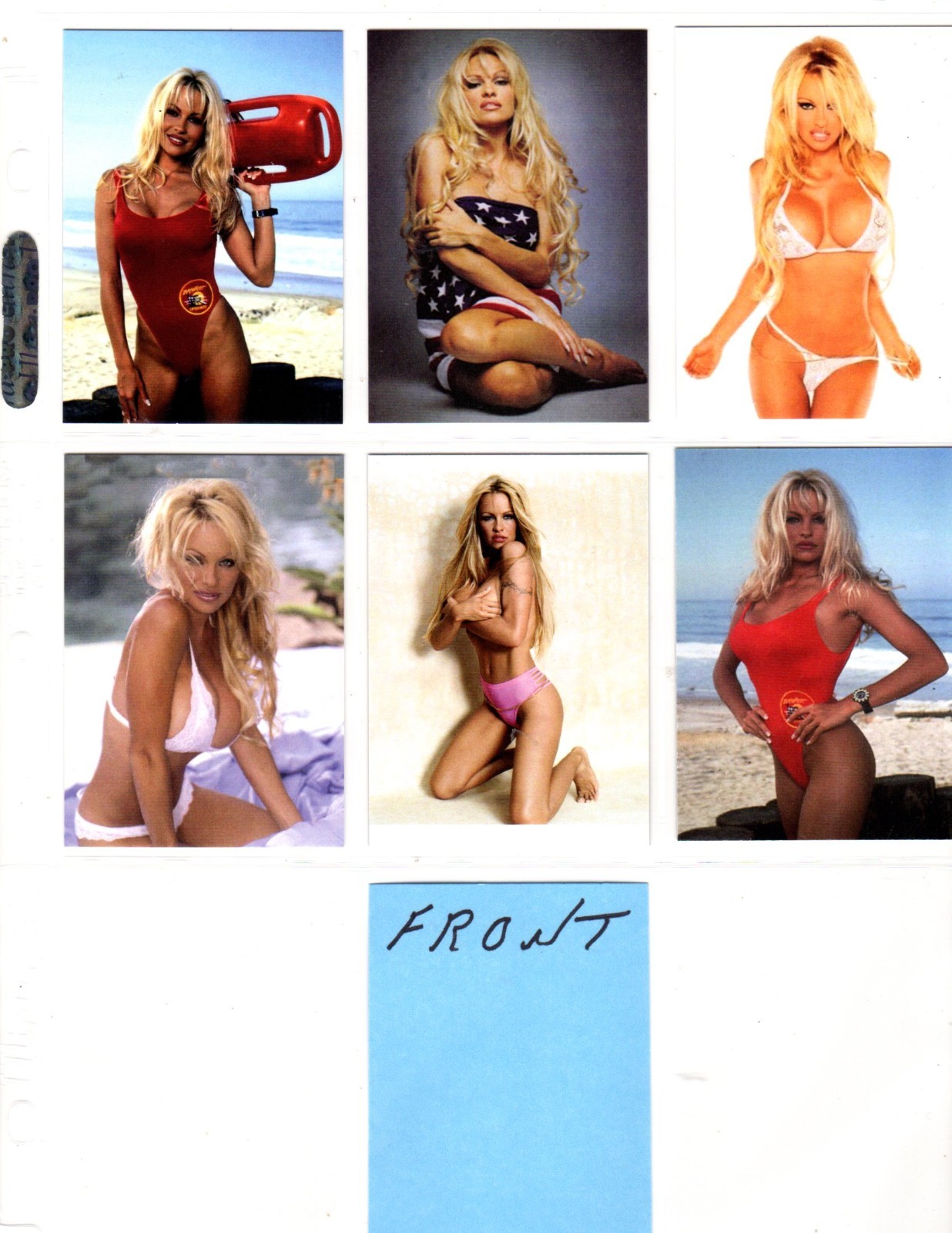PAMELA ANDERSON CUSTOM NOVELTY TRADING CARD 6 CARDS SET