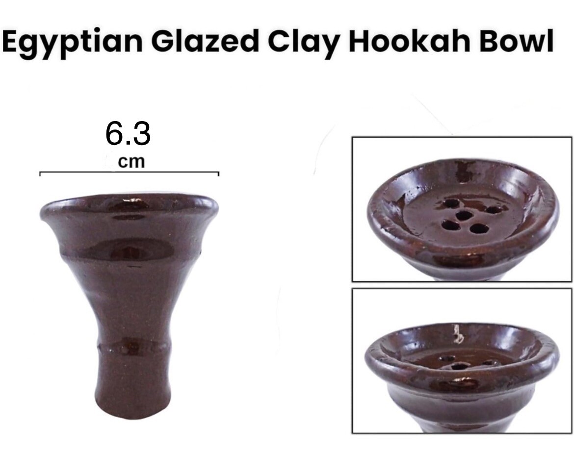 1pc Hookah Bowl EGYPTIAN GLAZED CLAY Compatible Replacement Head – Hand Made