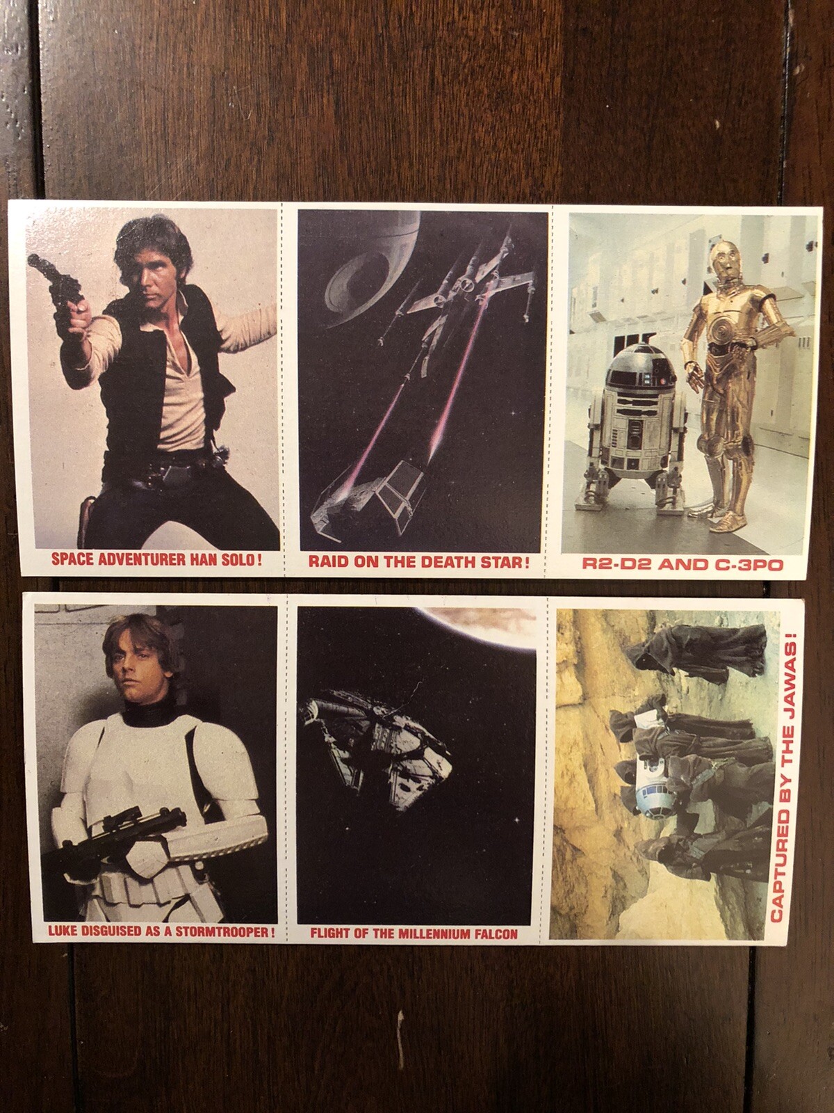1981 Burger King/Coca-Cola Star Wars 18 Card Set (6) 3 Card Uncut Panels Mint!