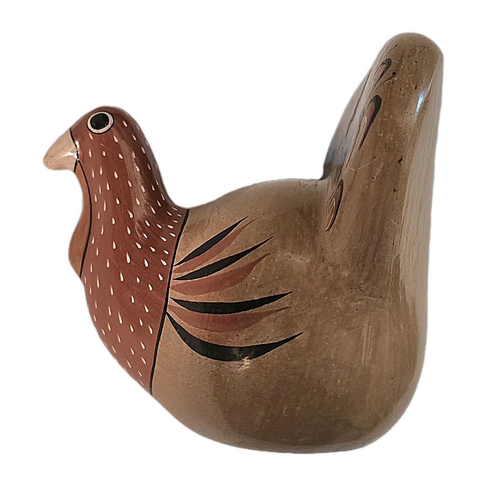 Turkey Gobbler Bird Tonala Clay Hand Painted Mexico Thanksgiving 4×4″