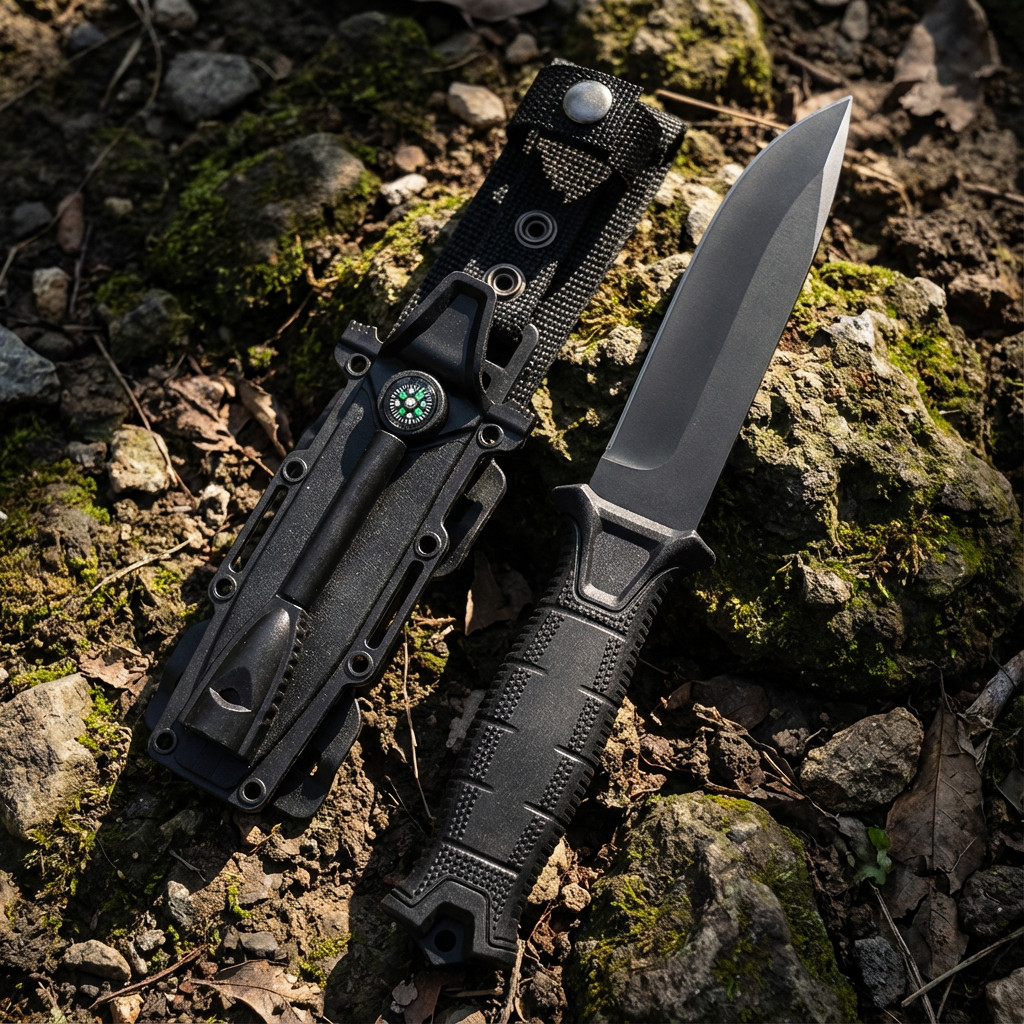 5Cr Steel Outdoor Fixed Blade, Anti-Slip Handle & Tactical Sheath for Camping