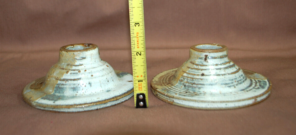 Ceramic 3 Mugs and 3 Candle Holders Handmade Lot of 6 Total T1428