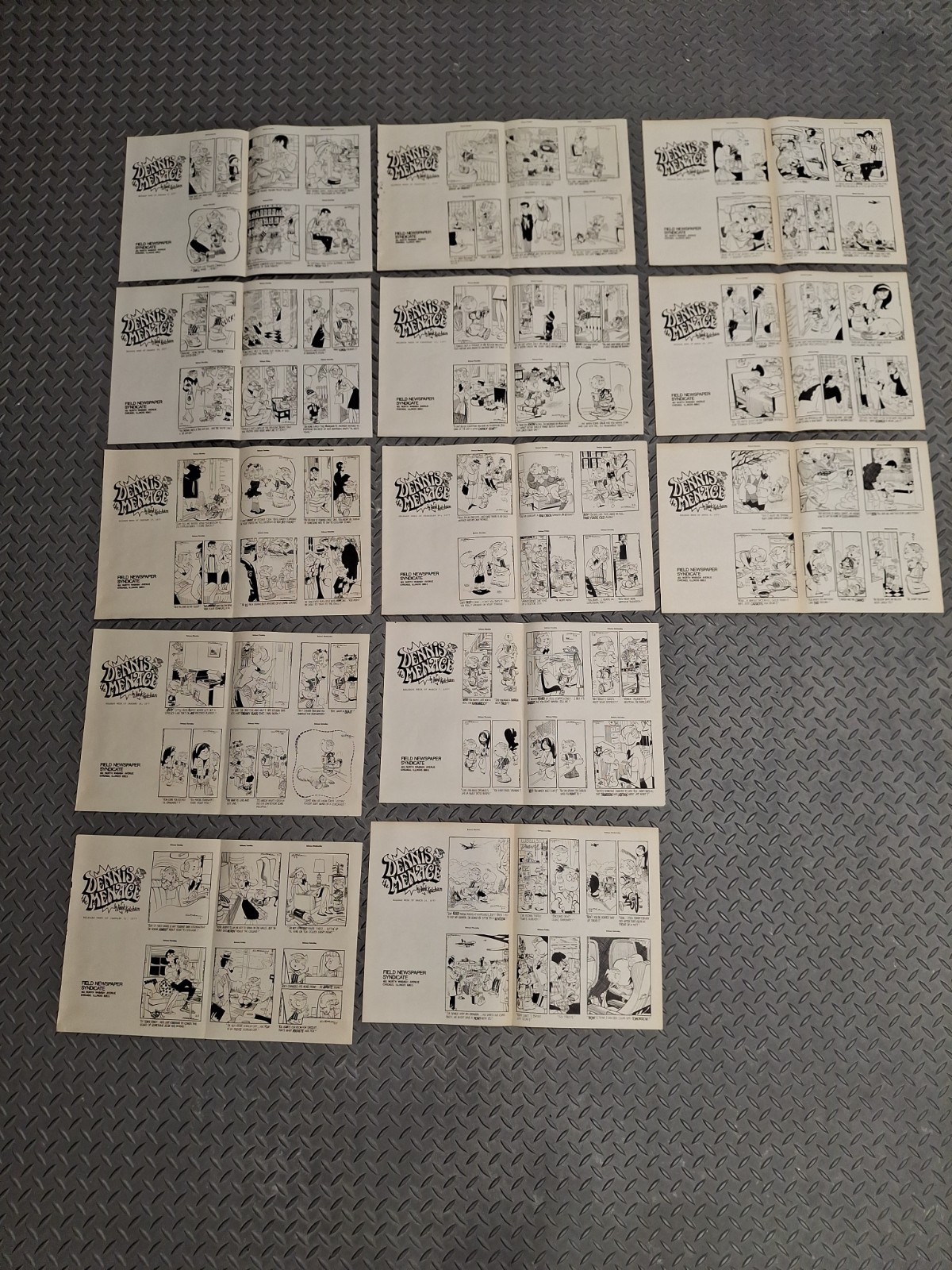 1977 DENNIS the MENACE Lot Original PRODUCTION ART Newspaper HANK KETCHAM