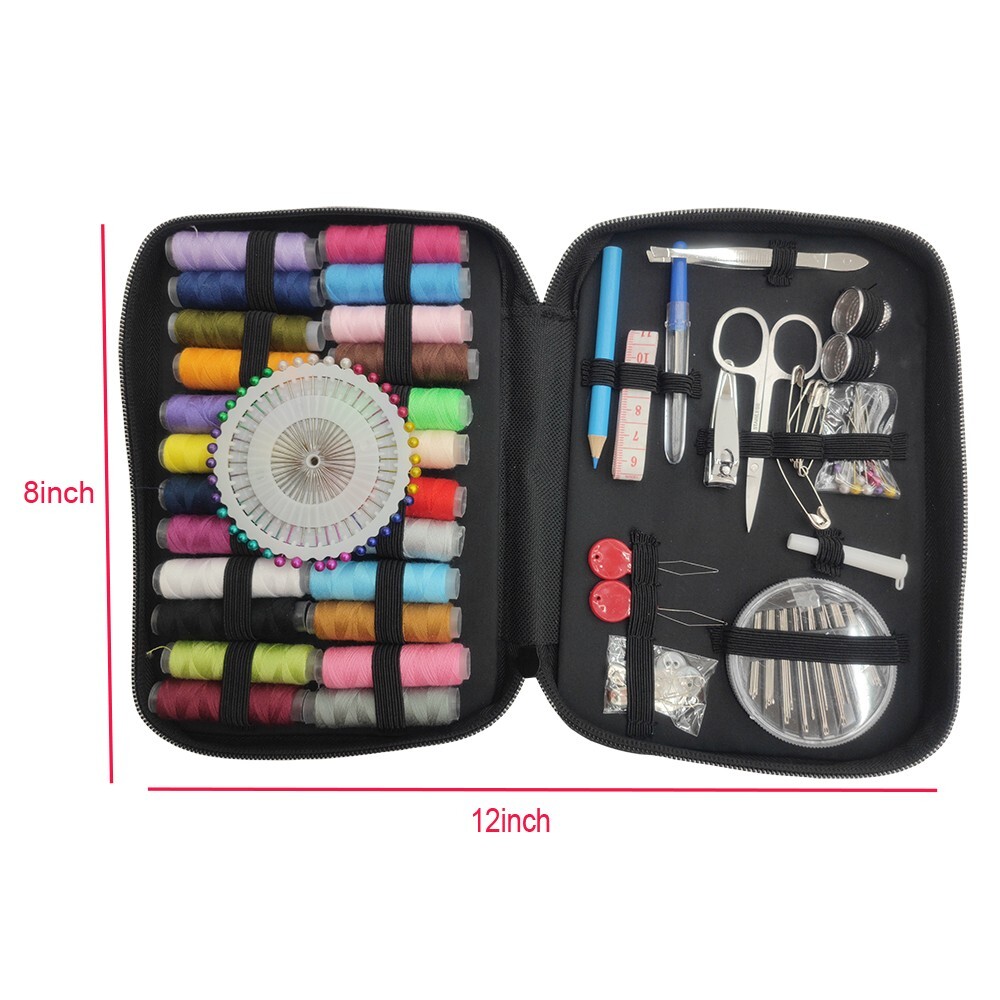 24 Color Sewing Thread Home Sewing Kit Measure Scissor Thread Needle Storage Box
