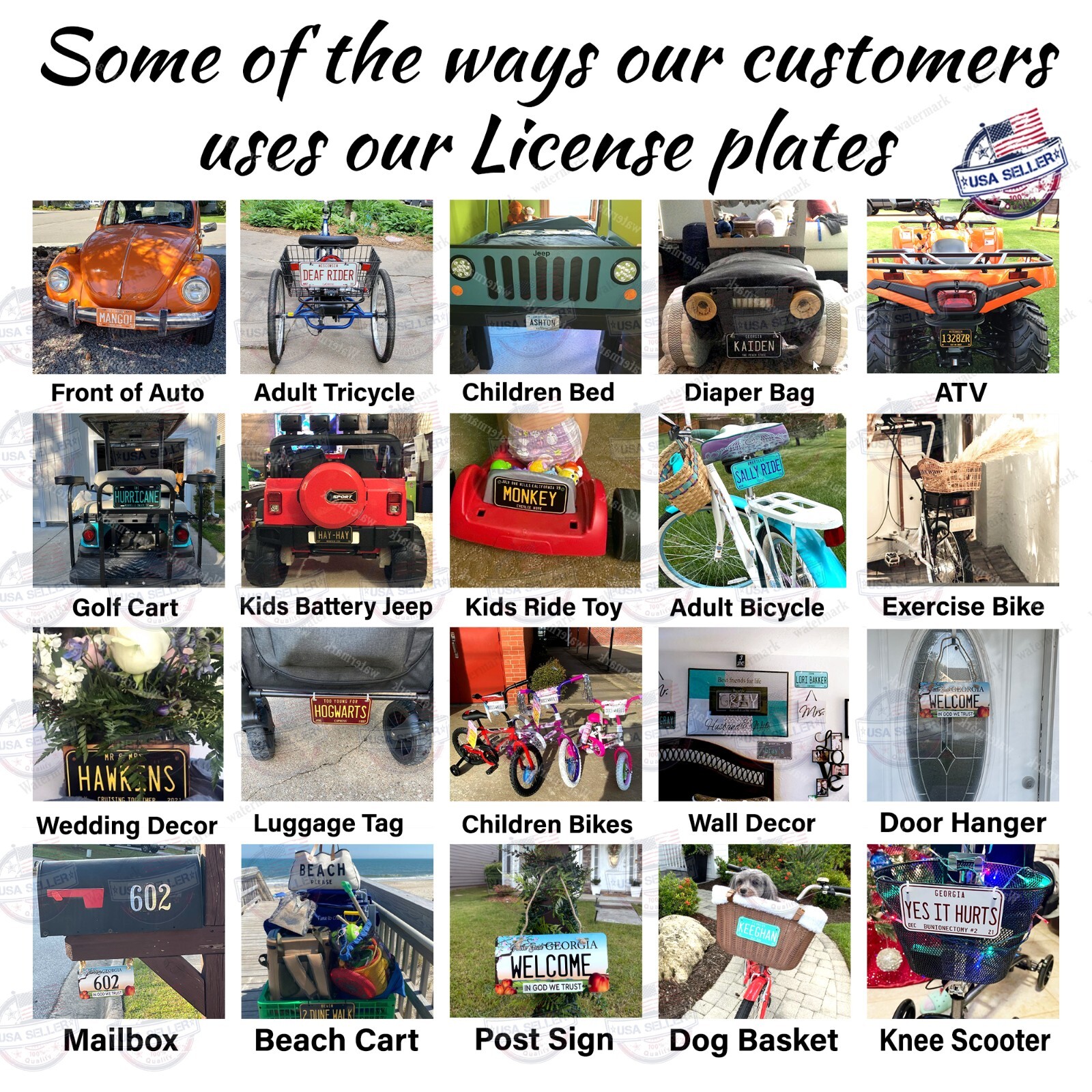 Customize LICENSE PLATE – Any State Any Color Car Auto ATV Motorcycle Wall Bike