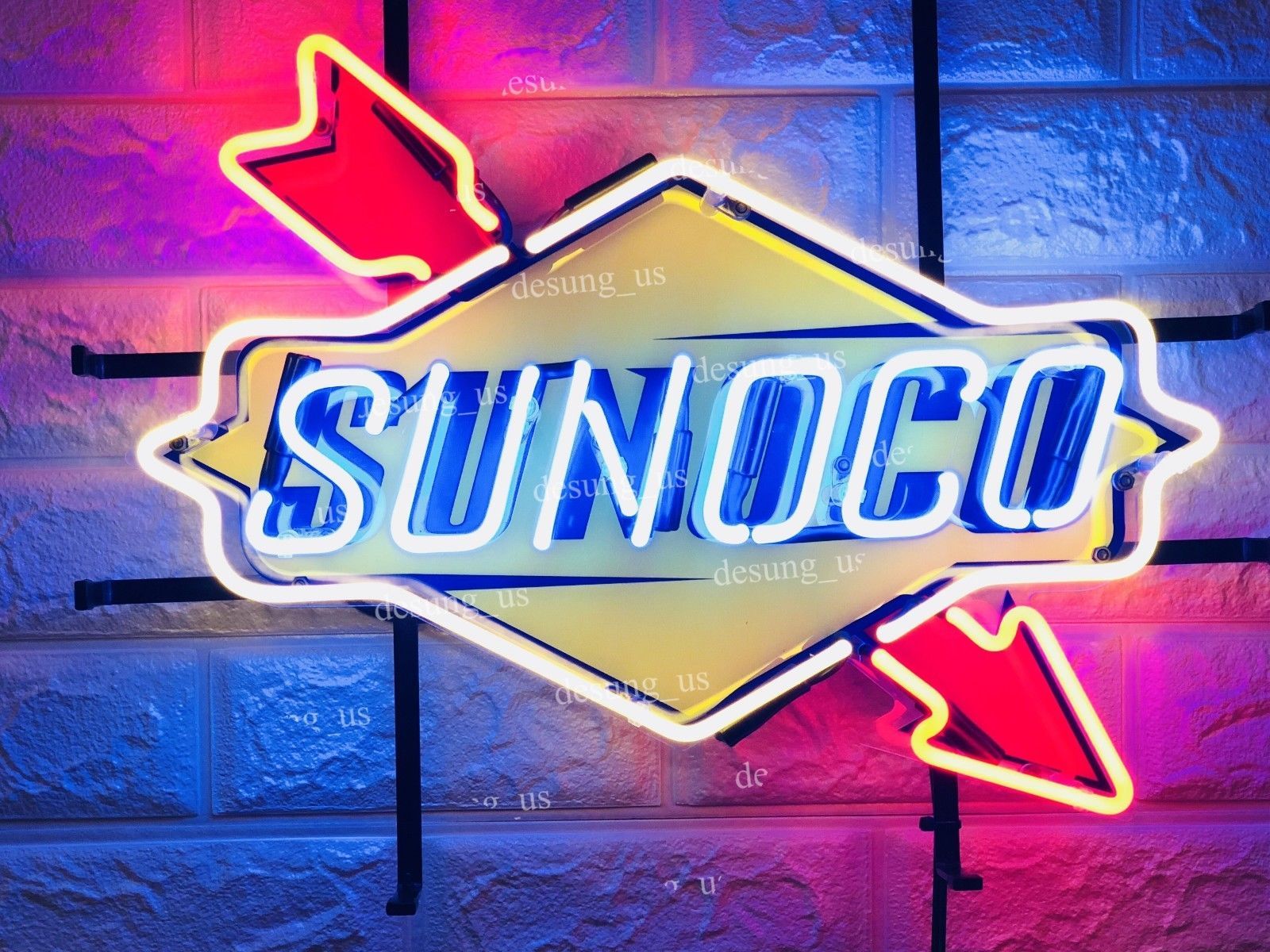 Sunoco Gas Gasoline Motor Oil 20″x16″ Neon Light Sign Lamp HD Vivid Printing