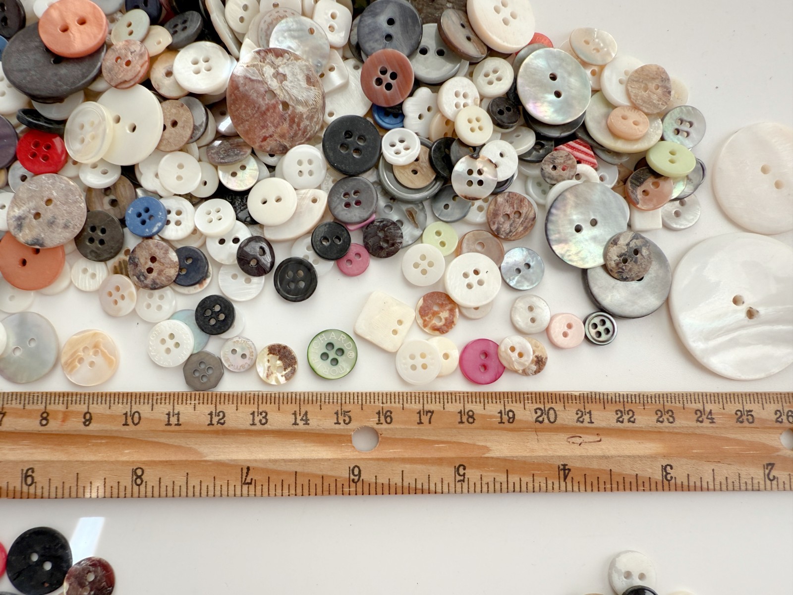 Mother of Pearl Shell Buttons: 10-35mm (1/2 lb appx 300+ buttons)