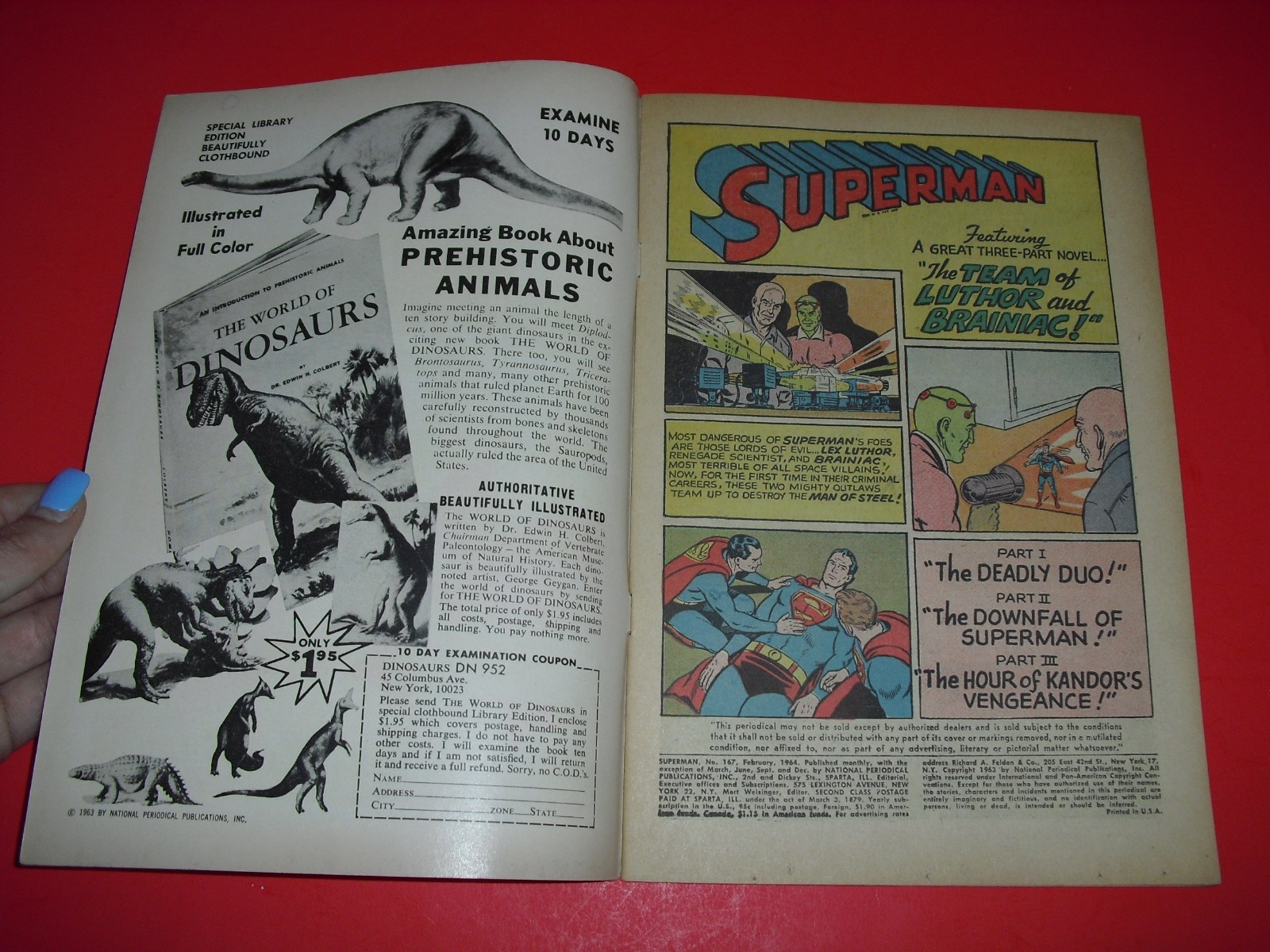 Superman #167 in VG+ 4.5 COND from 1964! DC very good unrestored C260