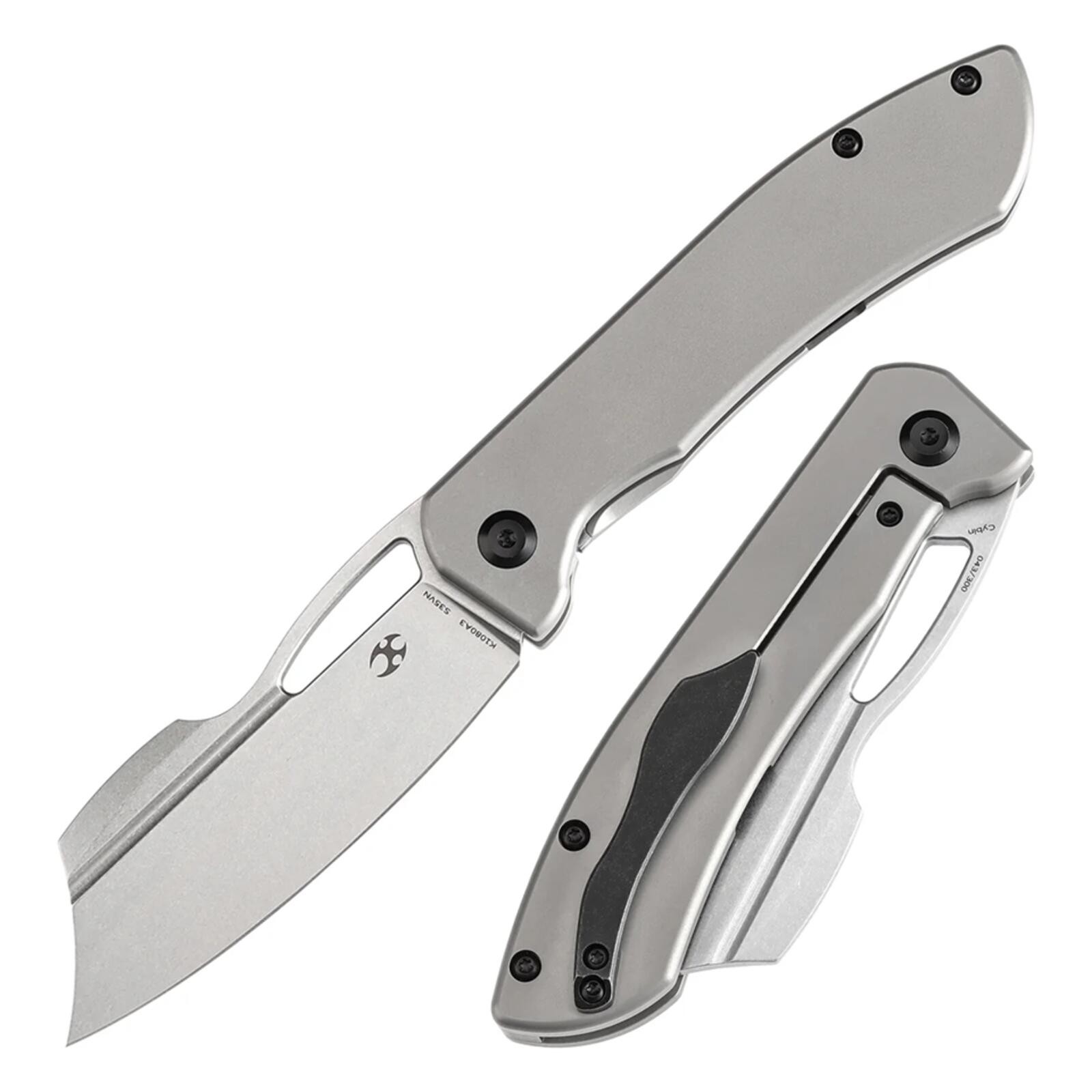 Kansept Cybin – Bead Blasted Titanium, S35VN Blade, Serial 019/300. K1080A3