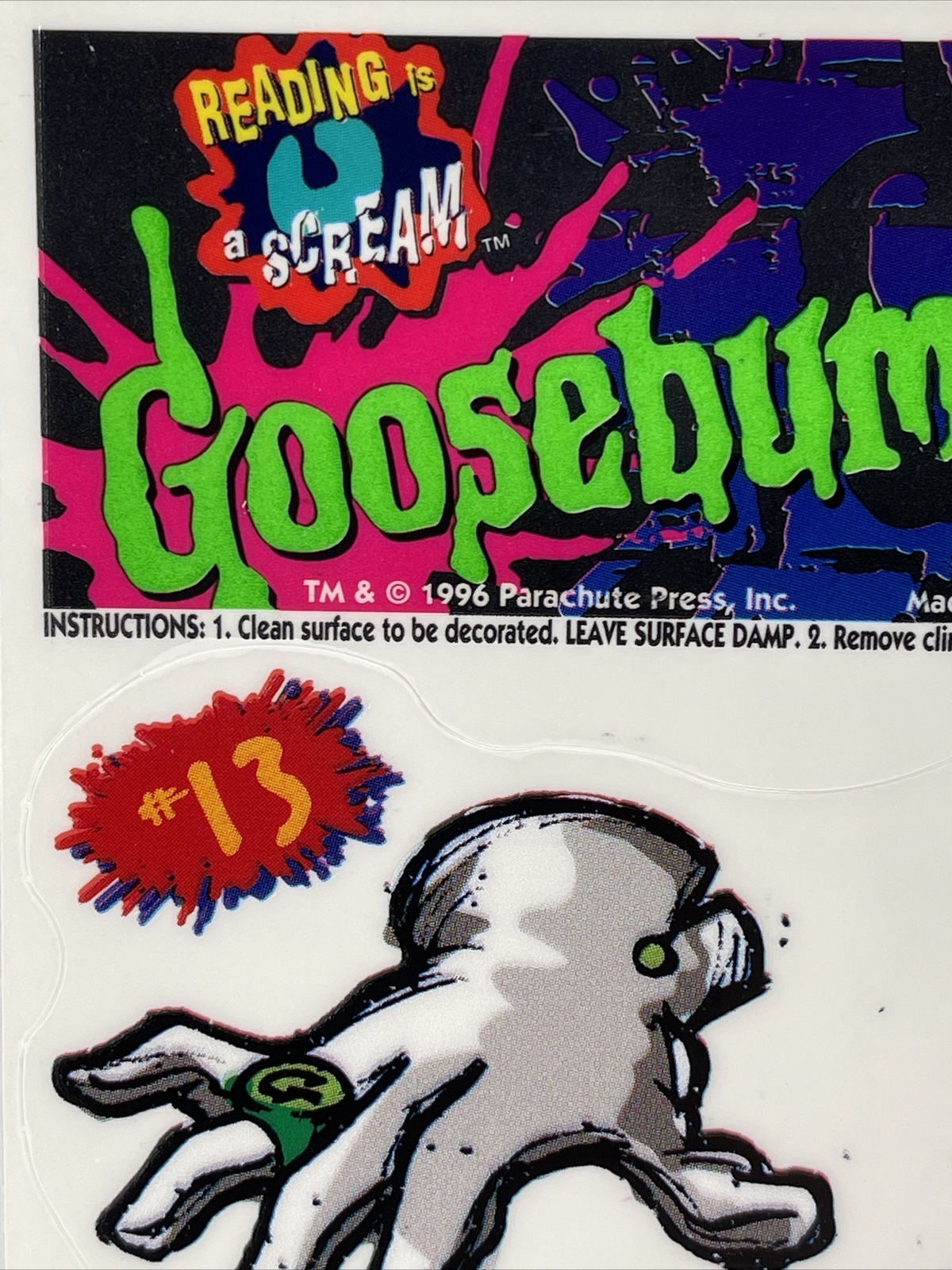 Vintage 1996 Goosebumps Window Clings Case Of 24 RL Stine Halloween NOS 4 Styles