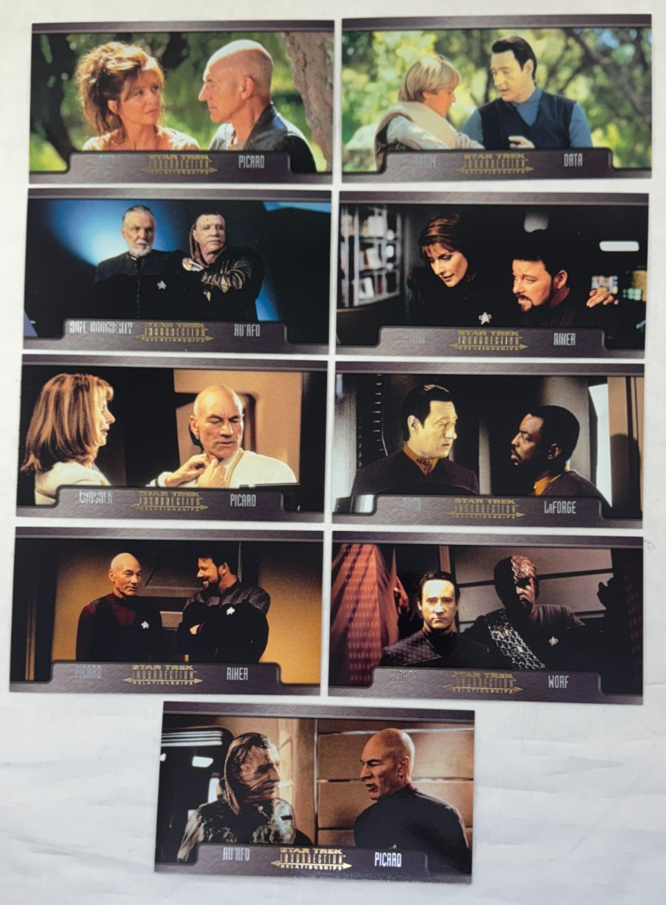 STAR TREK INSURRECTION Skybox 1998 Complete RELATIONSHIPS Chase Card Set (R1-R9)