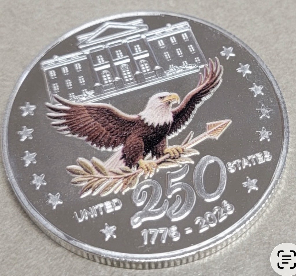 250th Anniversary „1776-2026“ Commemorative Coin U.S.A Silver Tone *SHIPS FREE*