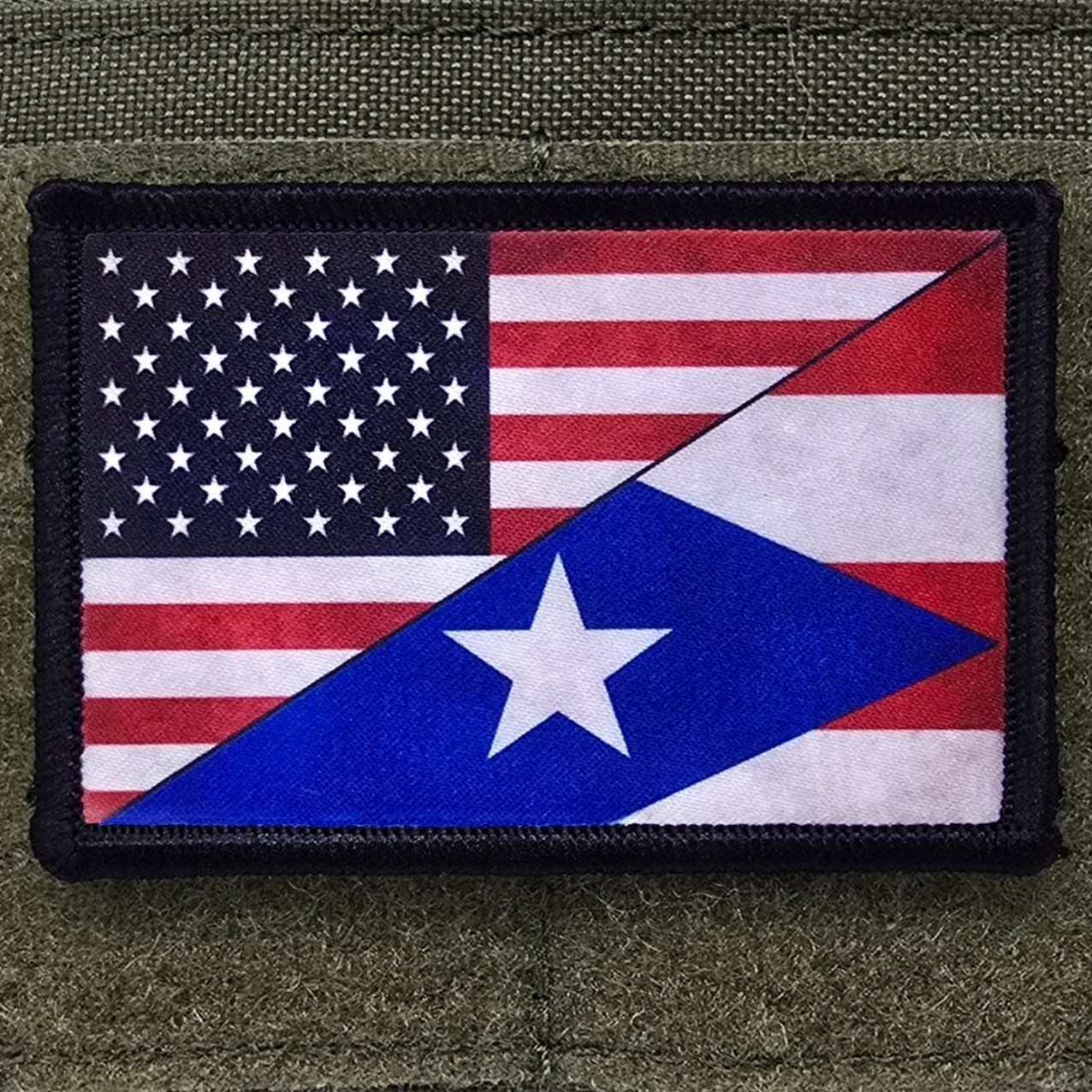 USA Puerto Rico Flag Patch Moral Tactical America Army Hook & Loop 3×2