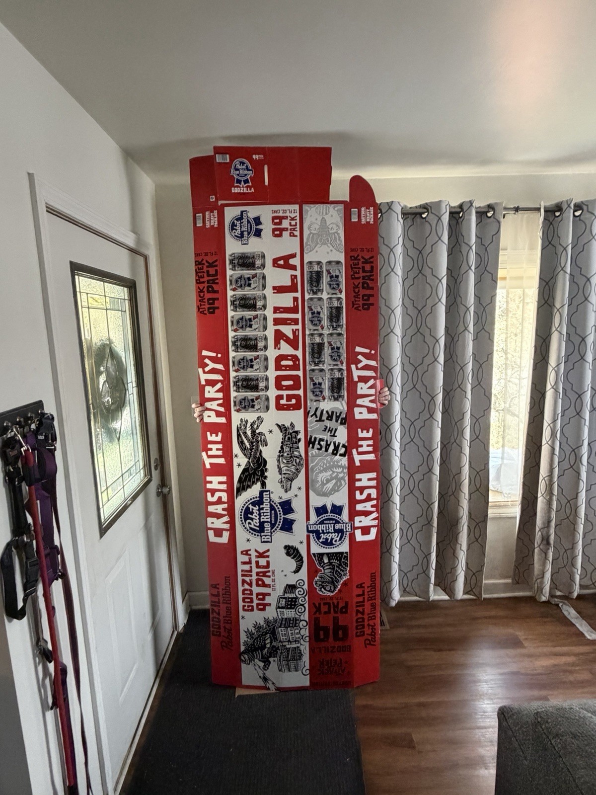 Limited Godzilla Pabst PBR Beer Cardboard 99 Pack Box Super Bowl Alternative AD