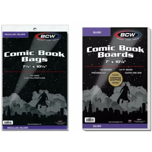 100 New BCW Silver Age Thick Comic Book Bags and Boards – Acid Free – Archival 1