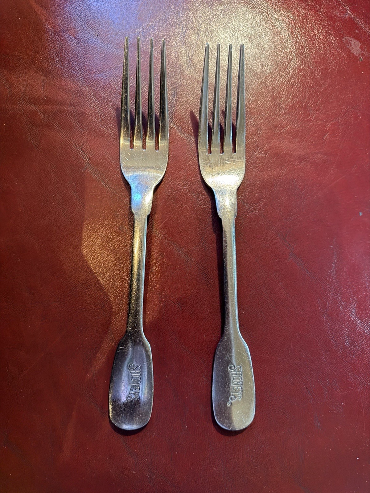 Rare Shoney’s Restaurant Branded Set Of 2 Forks Memorabilia Big Boy Flatware