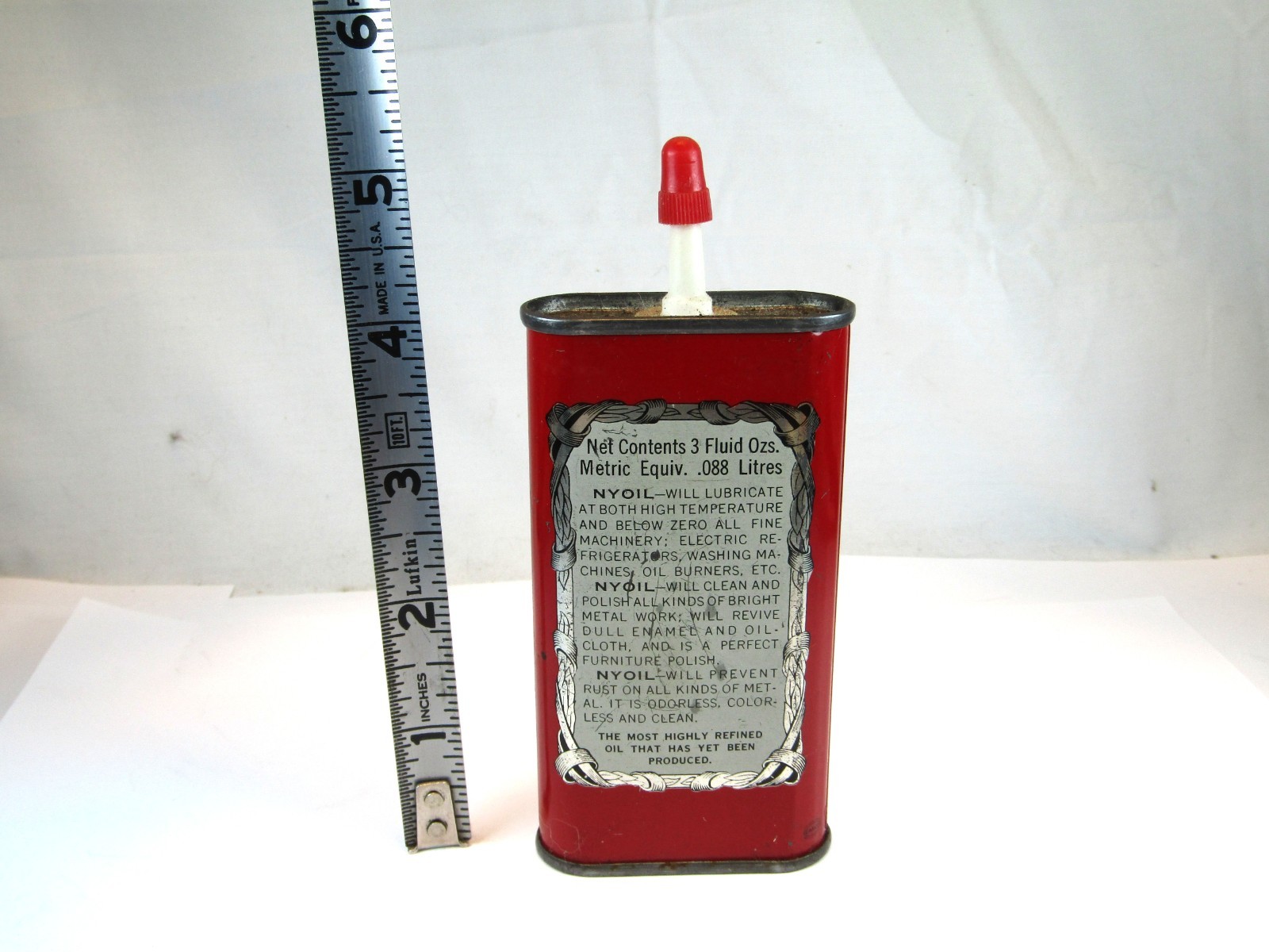 Vintage Nyoil Oil Can Handy Oiler -1/2 full – 3 ounces