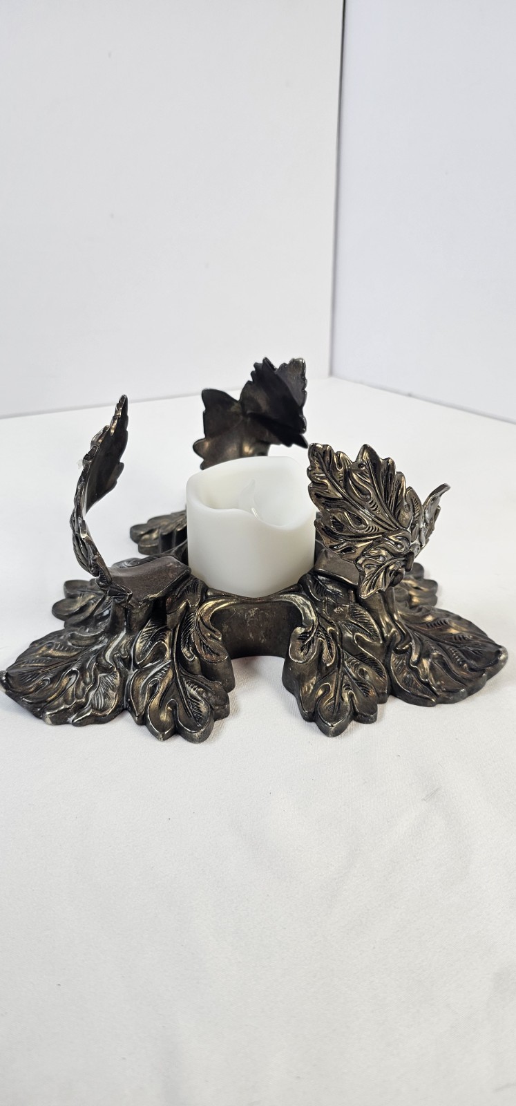 Vintage International Silver Company Candle Holder Leaf Design